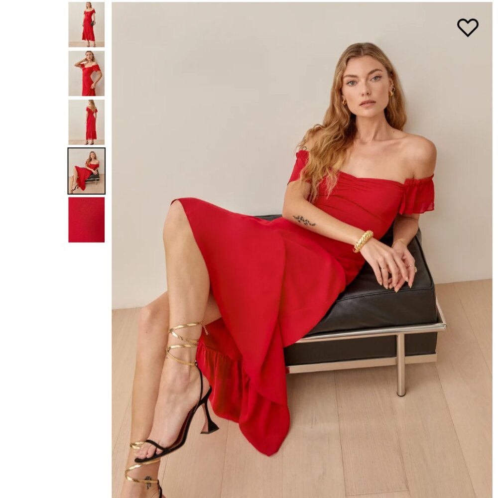 Reformation Butterfly Dress in Cherry